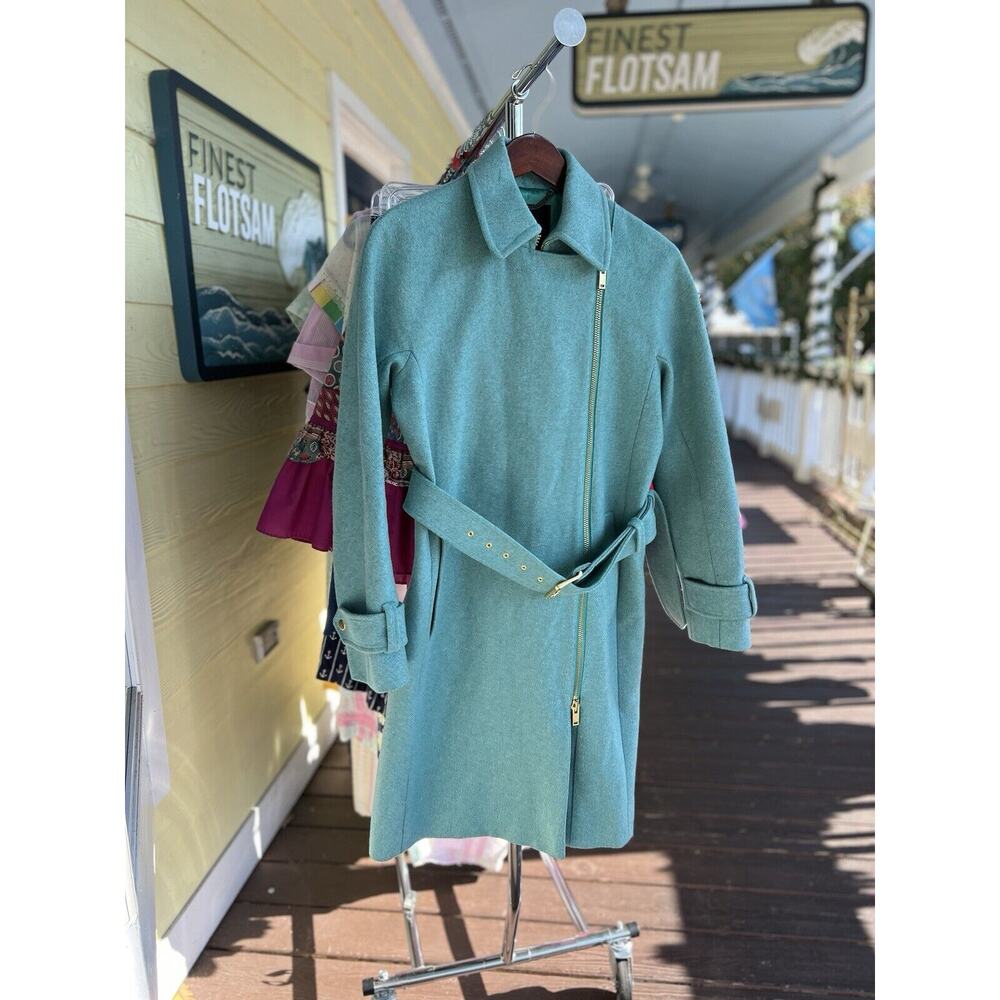 J.Crew Melton Wool Belted Zip Trench Coat - Size S